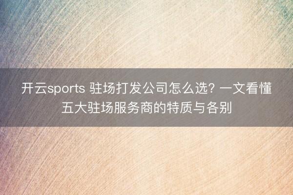 开云sports 驻场打发公司怎么选? 一文看懂五大驻场服务商的特质与各别