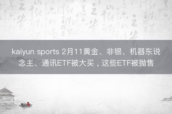 kaiyun sports 2月11黄金、非银、机器东说念主、通讯ETF被大买 ， 这些ETF被抛售