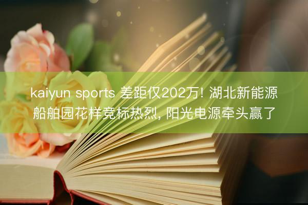 kaiyun sports 差距仅202万! 湖北新能源船舶园花样竞标热烈, 阳光电源牵头赢了
