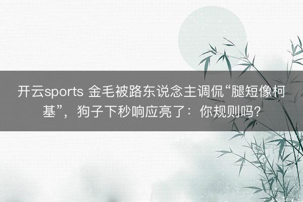 开云sports 金毛被路东说念主调侃“腿短像柯基”,狗子下秒响应亮了:你规则吗?