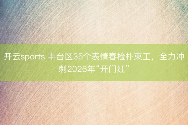 开云sports 丰台区35个表情春检朴束工,全力冲刺2026年“开门红”