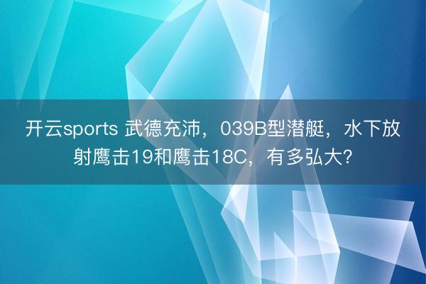 开云sports 武德充沛,039B型潜艇,水下放射鹰击19和鹰击18C,有多弘大?