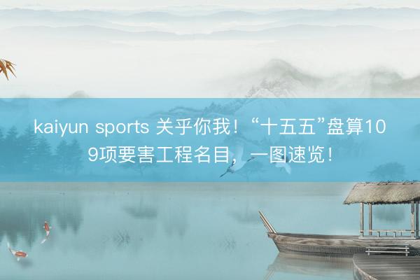 kaiyun sports 关乎你我！“十五五”盘算109项要害工程名目，一图速览！