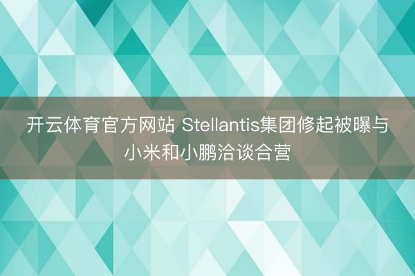 开云体育官方网站 Stellantis集团修起被曝与小米和小鹏洽谈合营