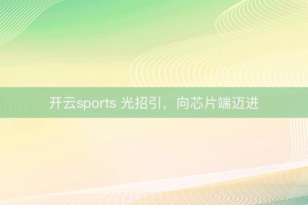 开云sports 光招引，向芯片端迈进