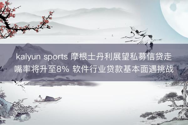 kaiyun sports 摩根士丹利展望私募信贷走嘴率将升至8% 软件行业贷款基本面遇挑战