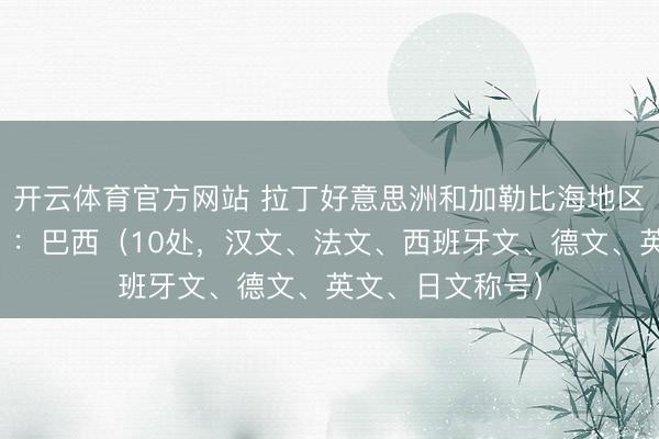 开云体育官方网站 拉丁好意思洲和加勒比海地区天下遗产（四）：巴西（10处，汉文、法文、西班牙文、德文、英文、日文称号）