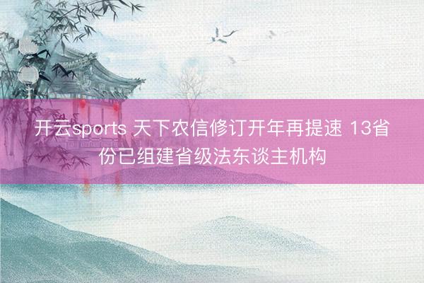开云sports 天下农信修订开年再提速 13省份已组建省级法东谈主机构