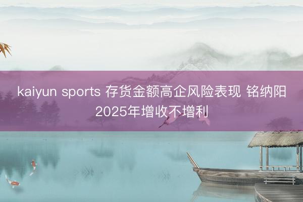 kaiyun sports 存货金额高企风险表现 铭纳阳2025年增收不增利