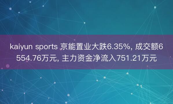 kaiyun sports 京能置业大跌6.35%， 成交额6554.76万元， 主力资金净流入751.21万元