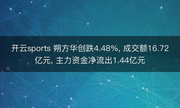 开云sports 朔方华创跌4.48%， 成交额16.72亿元， 主力资金净流出1.44亿元