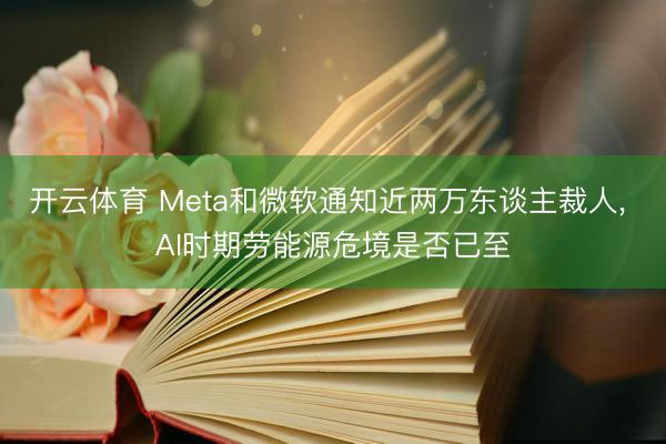 开云体育 Meta和微软通知近两万东谈主裁人， AI时期劳能源危境是否已至