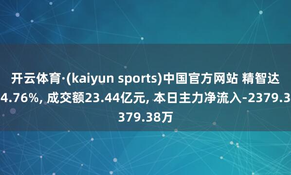 开云体育·(kaiyun sports)中国官方网站 精智达涨14.76%， 成交额23.44亿元， 本日主力净流入-2379.38万