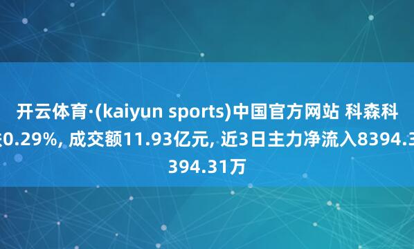 开云体育·(kaiyun sports)中国官方网站 科森科技跌0.29%， 成交额11.93亿元， 近3日主力净流入8394.31万