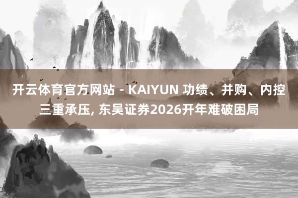 开云体育官方网站 - KAIYUN 功绩、并购、内控三重承压, 东吴证券2026开年难破困局