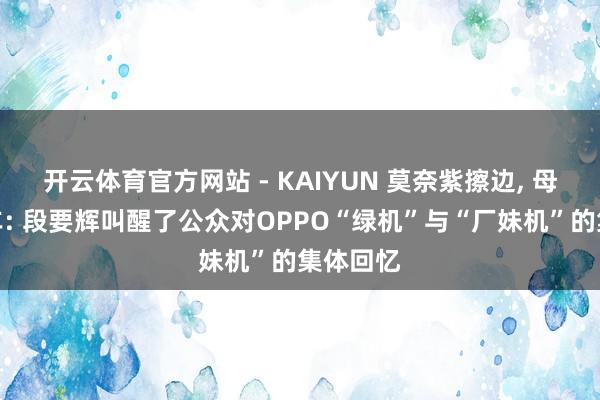 开云体育官方网站 - KAIYUN 莫奈紫擦边， 母亲节翻车: 段要辉叫醒了公众对OPPO“绿机”与“厂妹机”的集体回忆