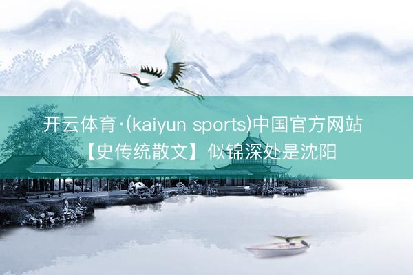 开云体育·(kaiyun sports)中国官方网站 【史传统散文】似锦深处是沈阳