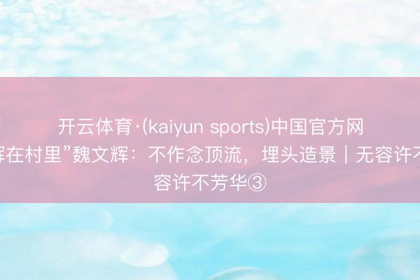 开云体育·(kaiyun sports)中国官方网站 “阿辉在村里”魏文辉：不作念顶流，埋头造景｜无容许不芳华③