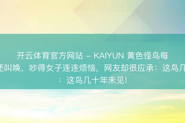 开云体育官方网站 - KAIYUN 黄色怪鸟每天啄窗户还叫唤，吵得女子连连烦恼，网友却很应承：这鸟几十年未见!